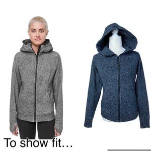 Lululemon Athletica Navy Blue Scuba Full Splatter Zip Hoodie Size 6